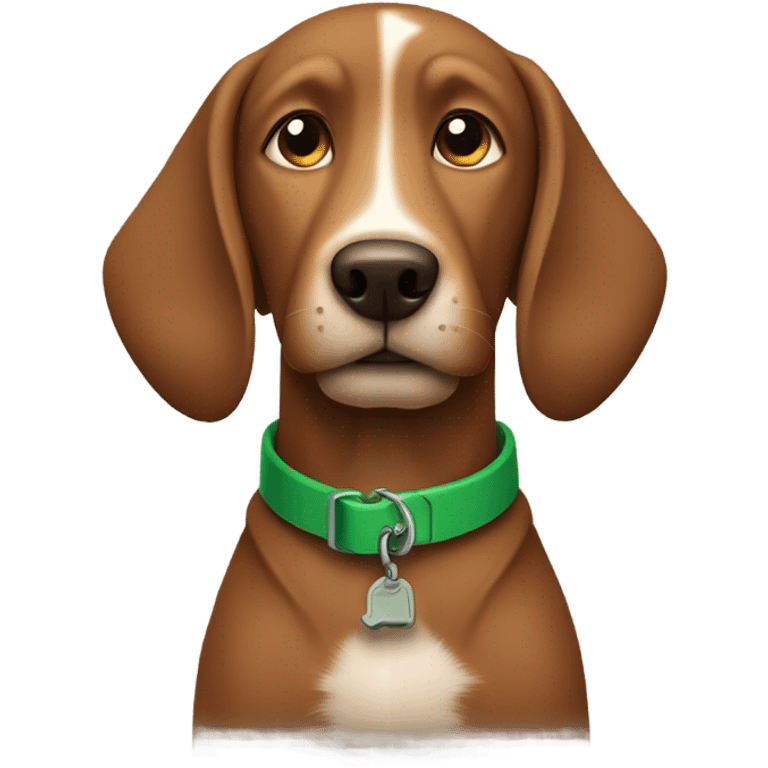 Brown dog with green collar emoji