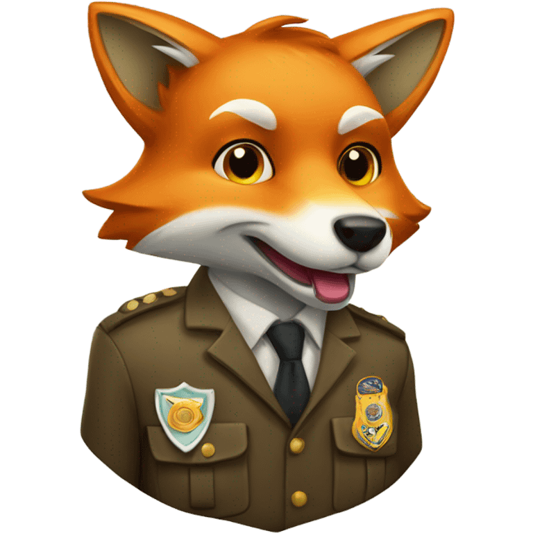 Fox wearing a badge emoji