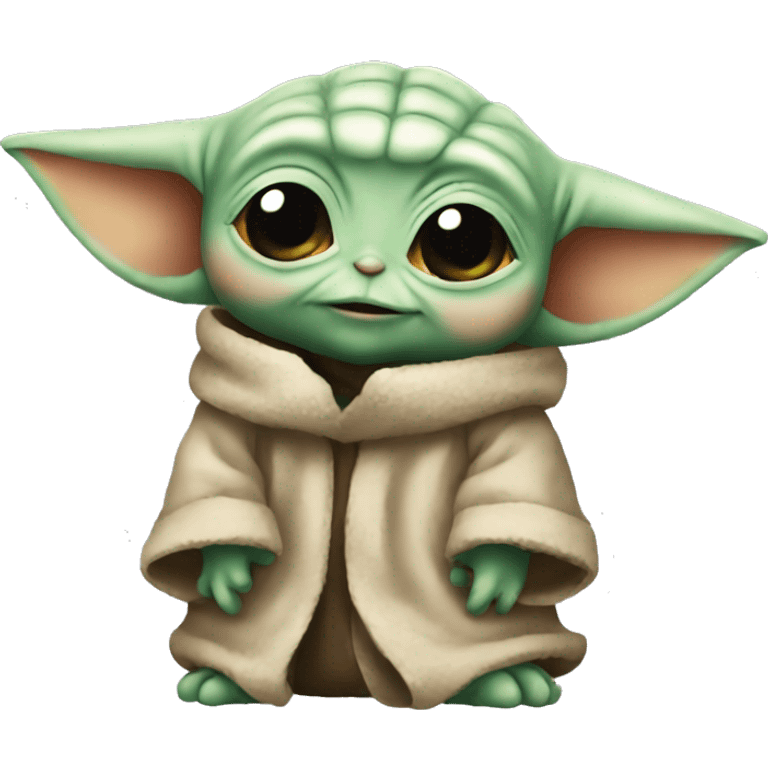 baby yoda with a heart emoji