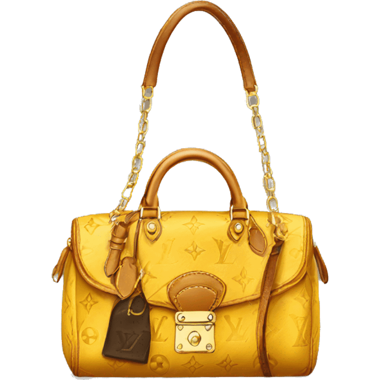 Louis Vuitton bag yellow emoji