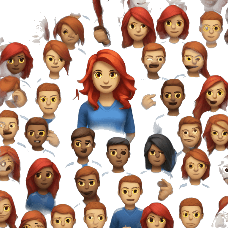 a female esports coach with red hair and blue shirt.  emoji