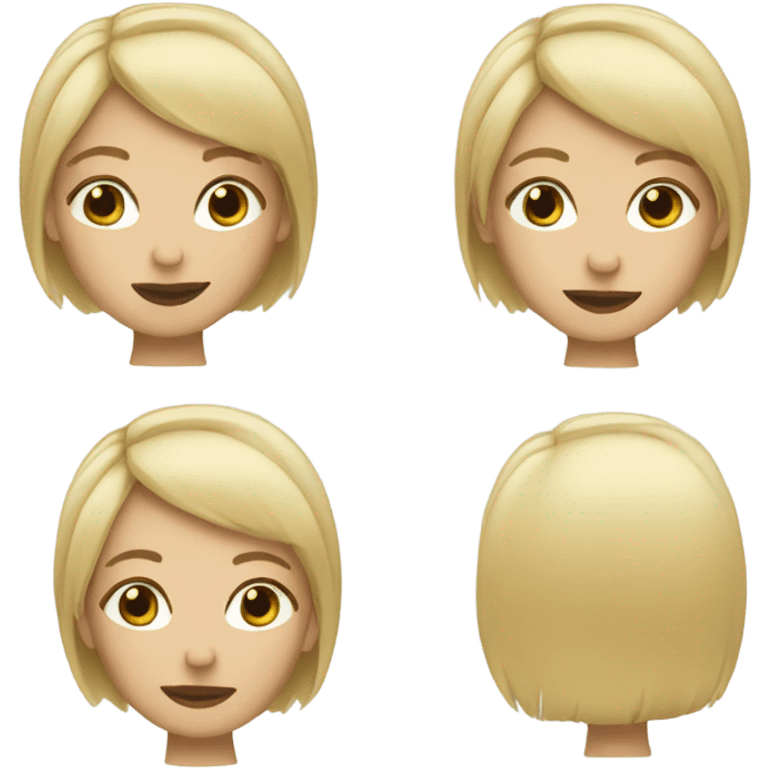 Blond girl asymmetric short hair emoji