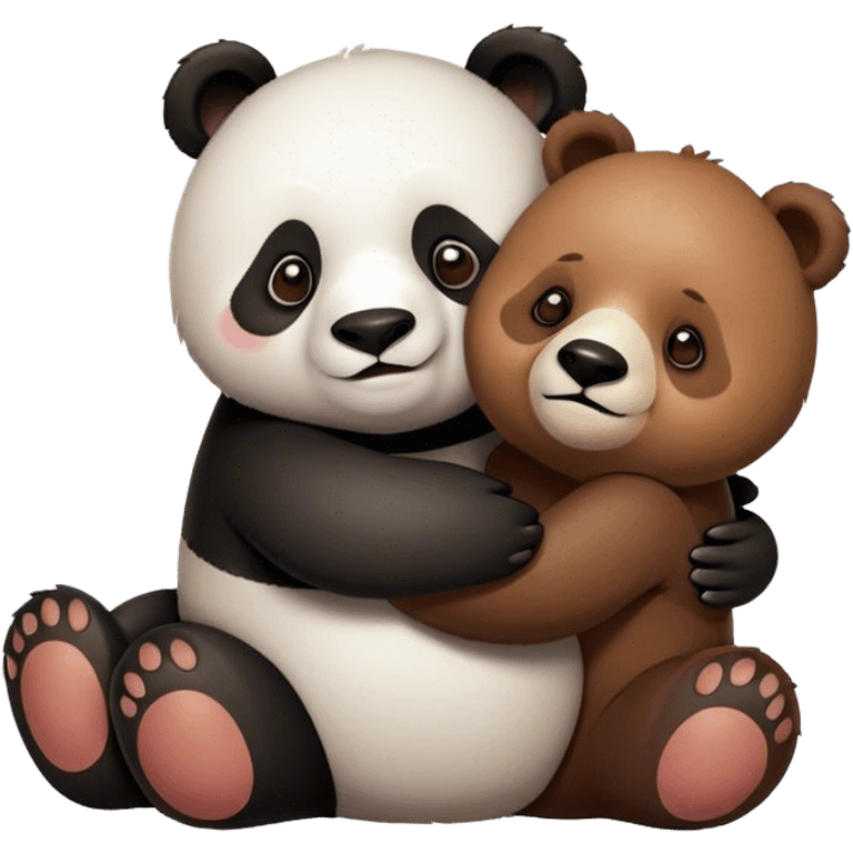 panda hugging a bear emoji