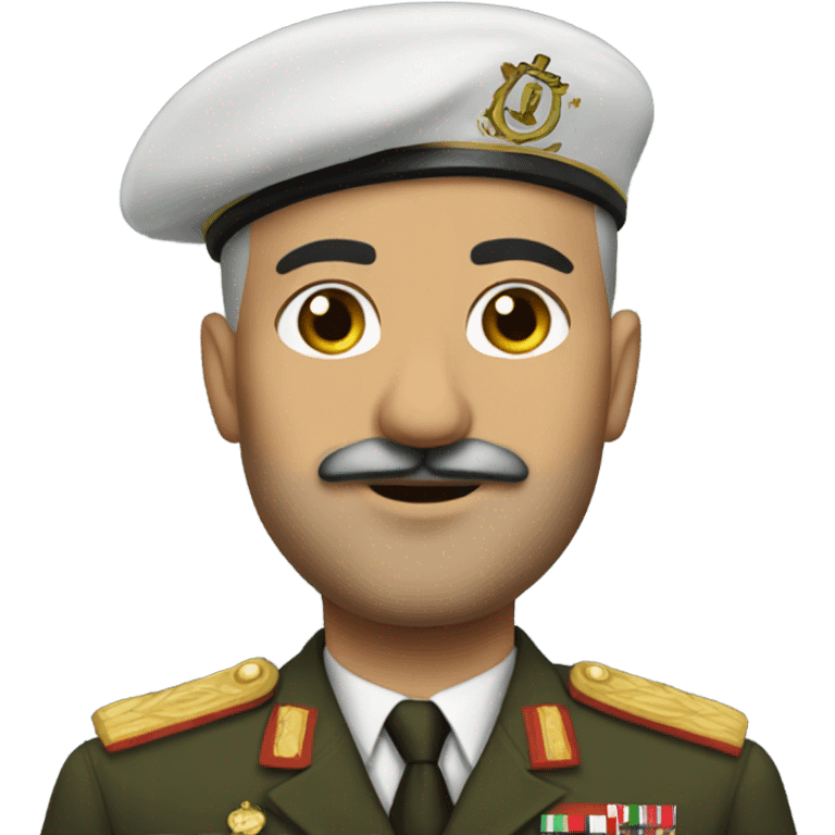 Bald Iranian marine with mustache emoji