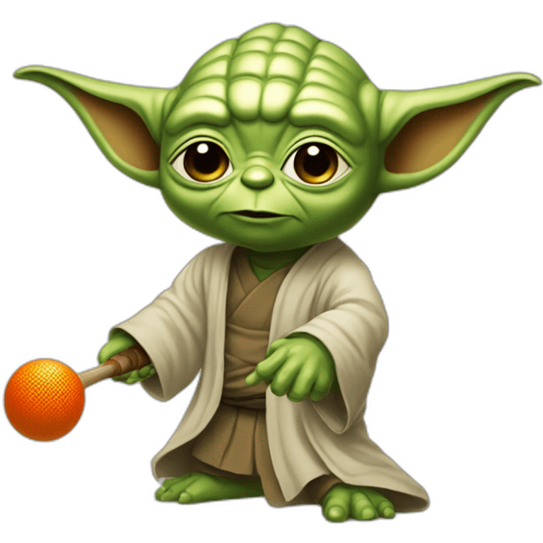 yoda joue au ping pong emoji