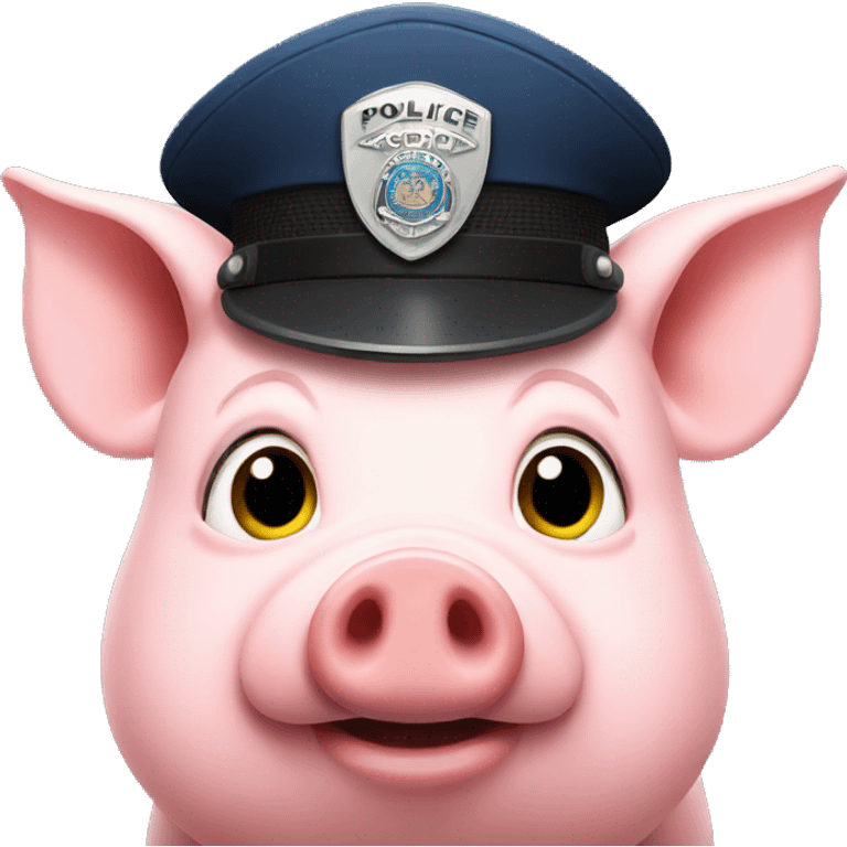 Pig with a police hat emoji