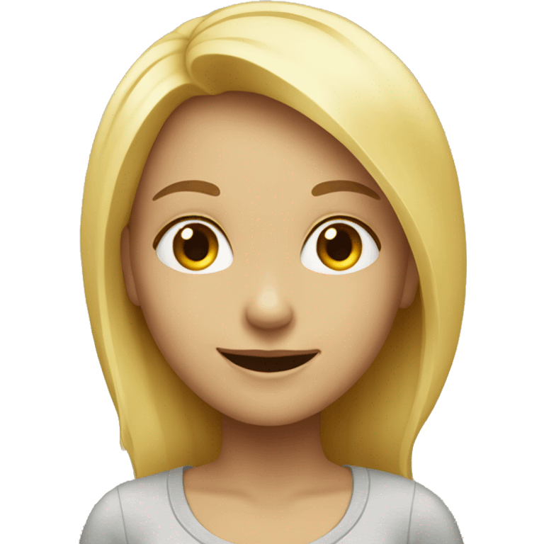 Blonde girl fake smiling  emoji