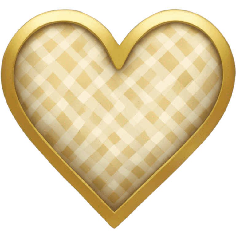 gingham heart with a gold border emoji