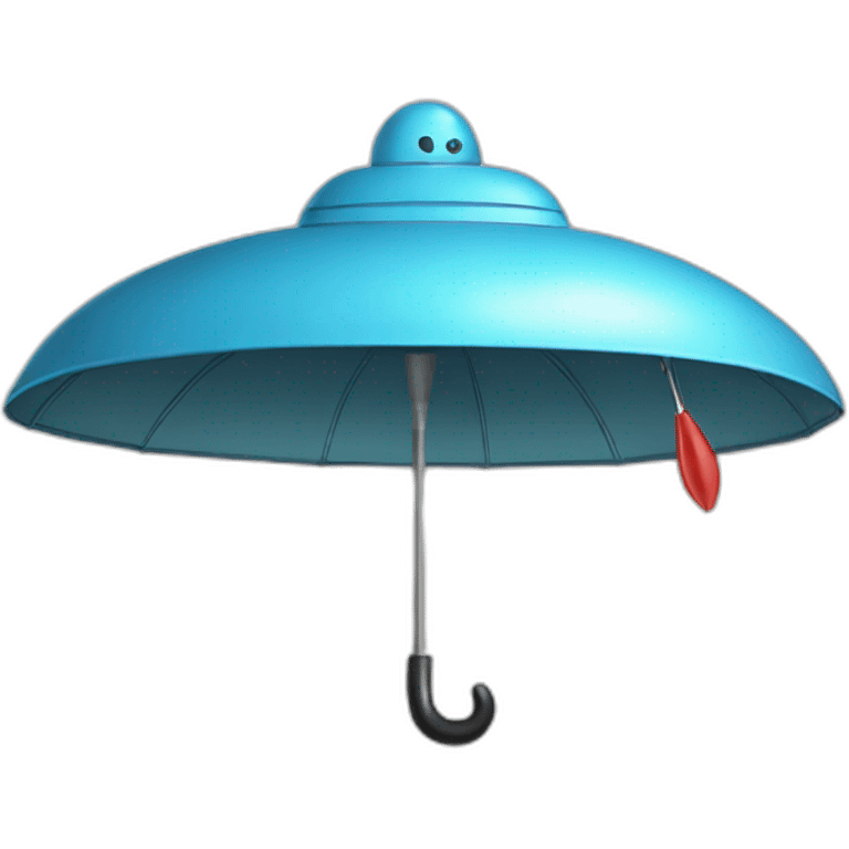 Ufo with umbrella emoji