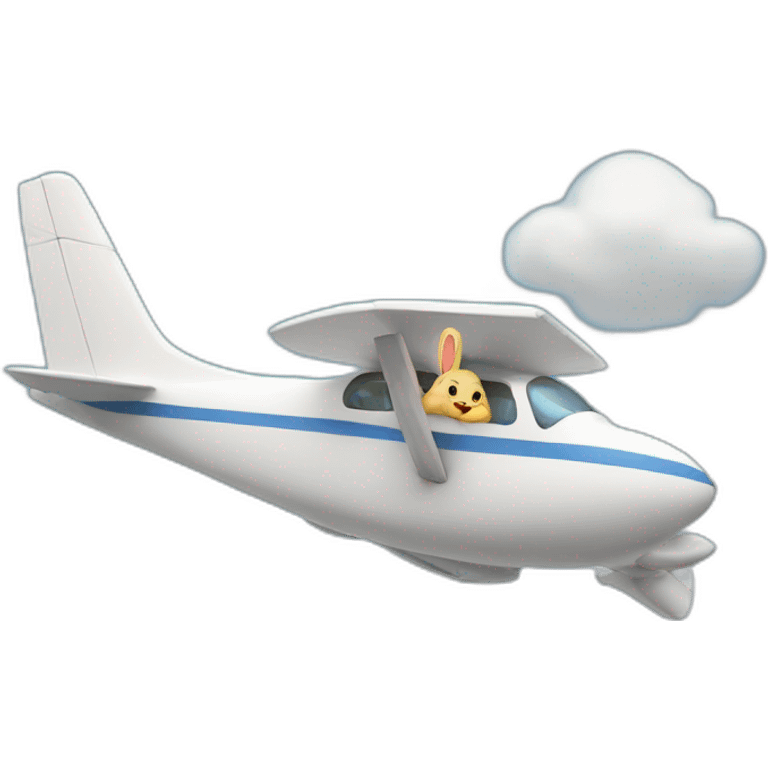 Lapin sur un avion emoji