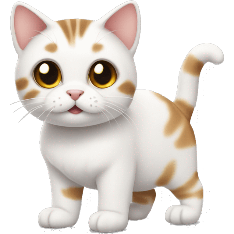 Tabby-white cat little chonky emoji