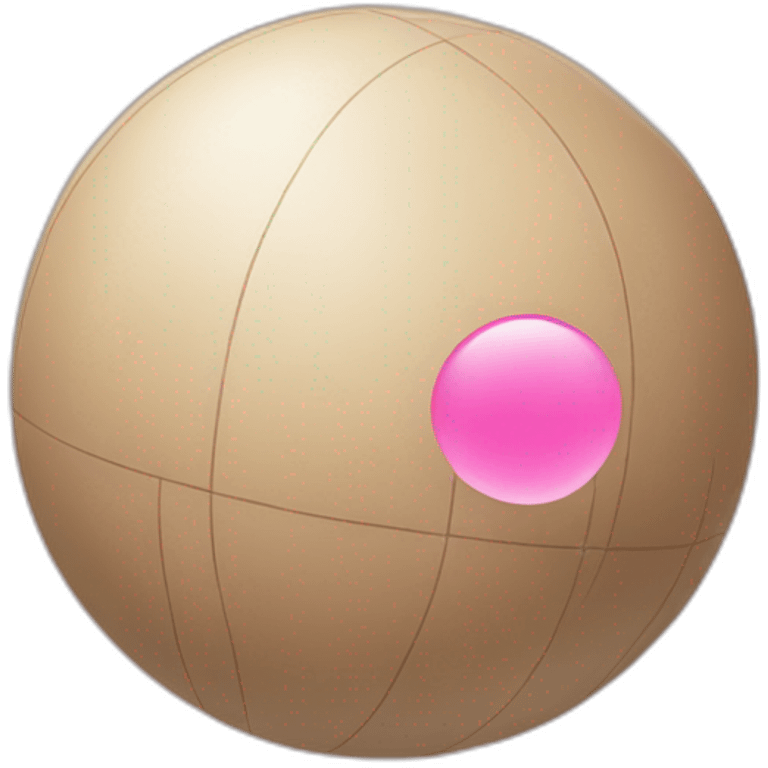 A round, flesh colored globe with a pink dot in the middle of it emoji