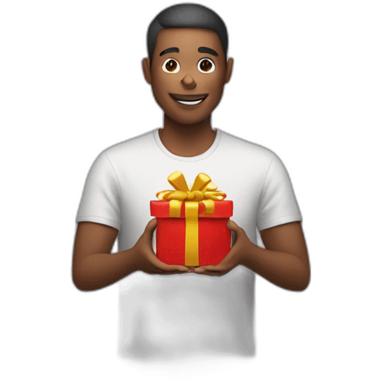 A person giving a gift emoji