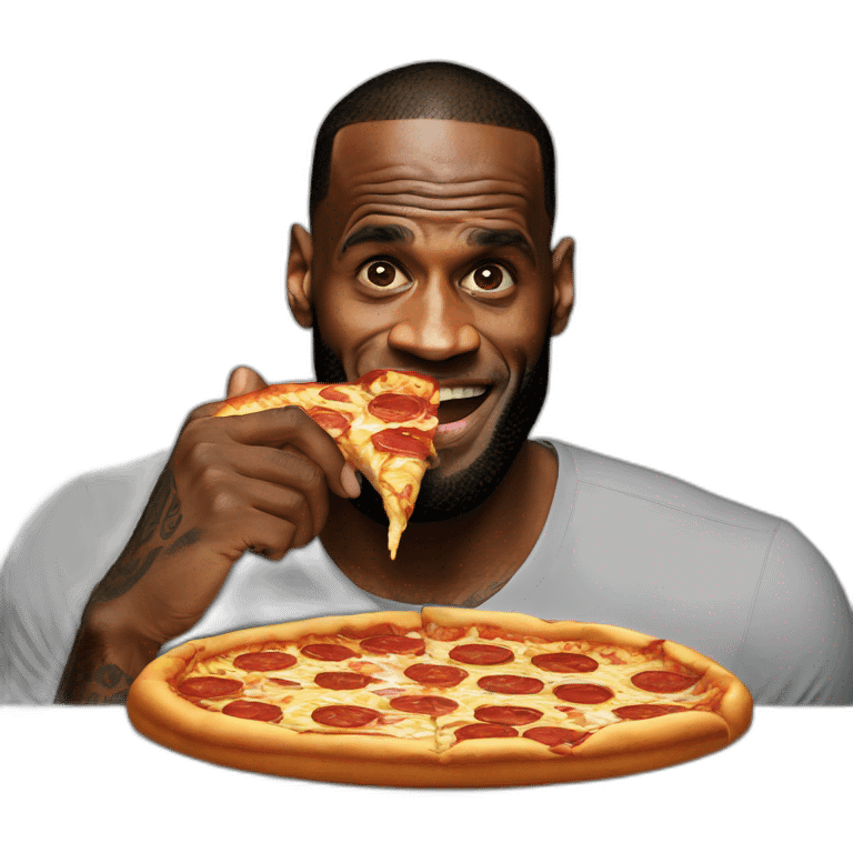 Lebron james eating pizza emoji