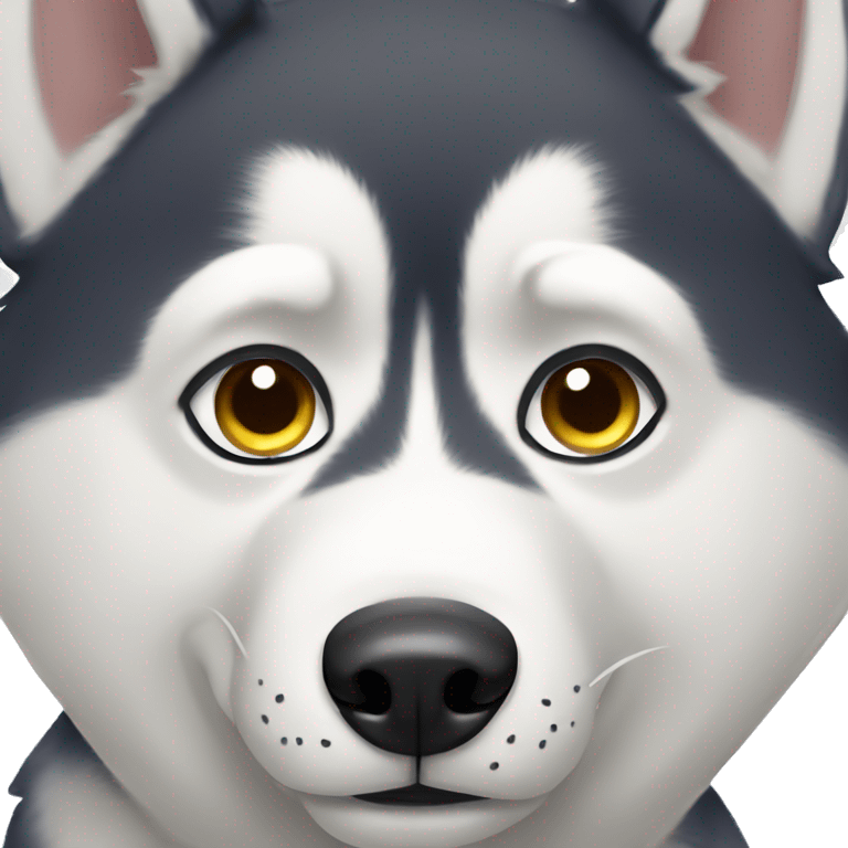 Husky with one eye  emoji