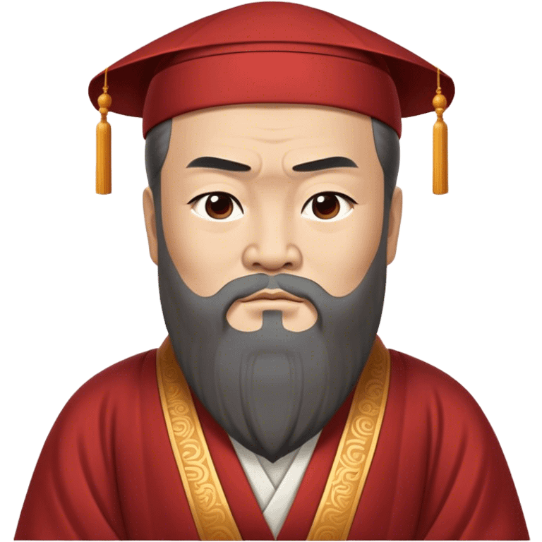 Cinematic Realistic Confucius Portrait Emoji, depicted as a wise ancient philosopher in traditional robes with a serene, contemplative expression, rendered with soft timeless textures and harmonious natural lighting that captures his enduring wisdom. emoji