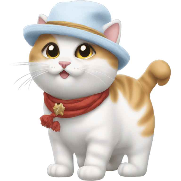 Siames cat with sant cloud hat emoji