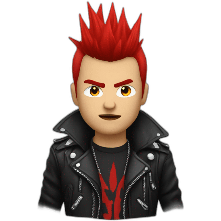 punk avec un crête rouge emoji