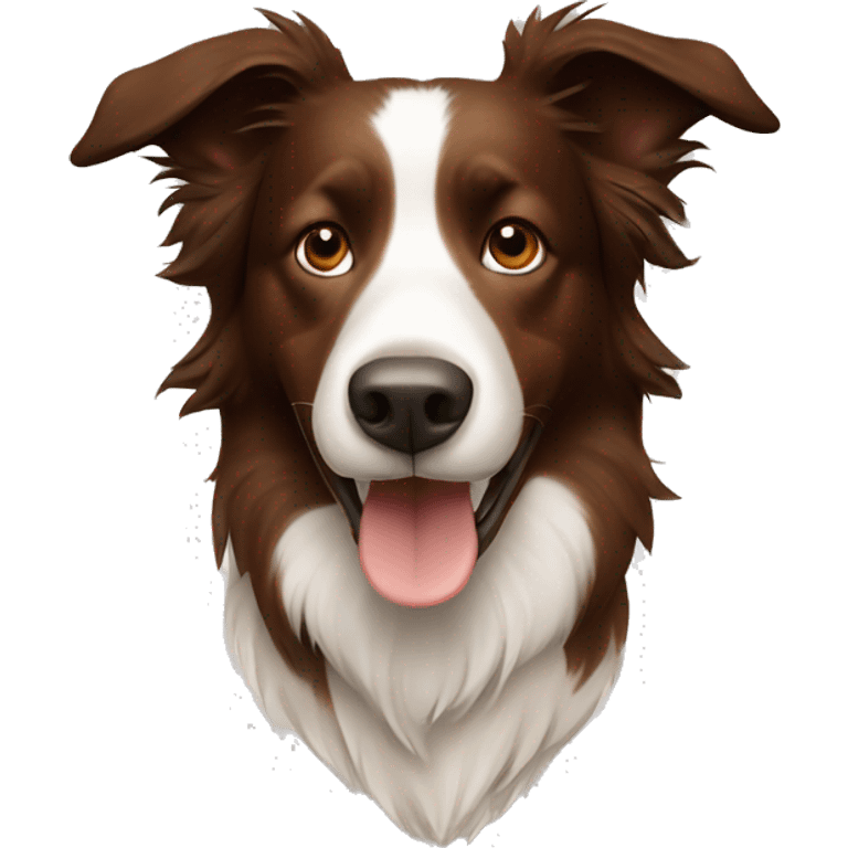 Brown Border collie dog posing  emoji