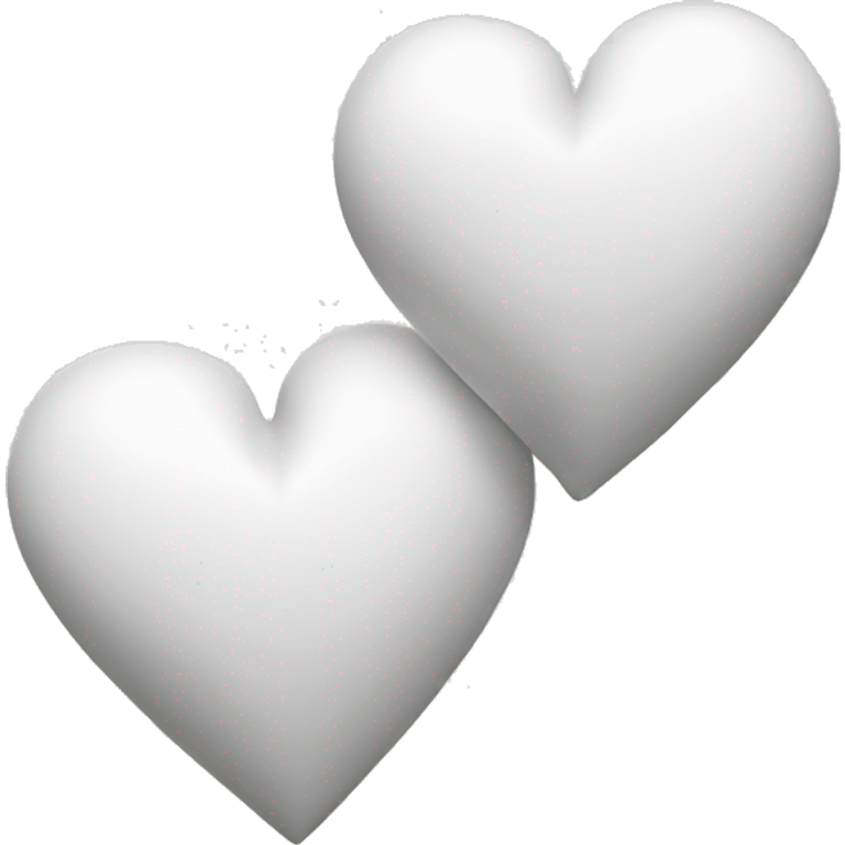 two white hearts one above the other one big one small emoji