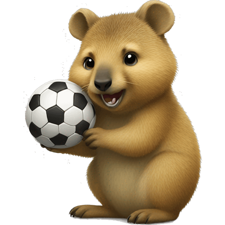 quokka holding soccer ball emoji