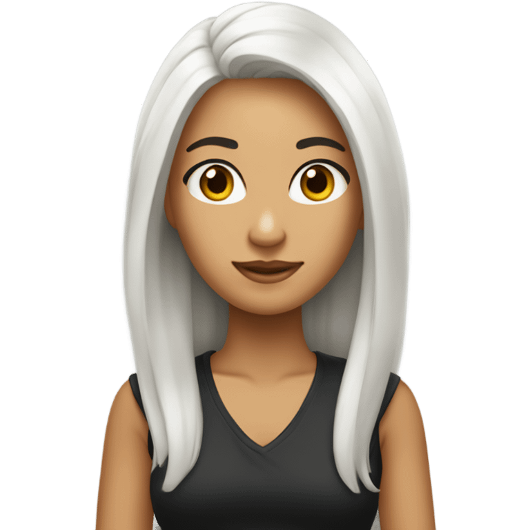 Garota com cabelo longo preto e pele branca  emoji