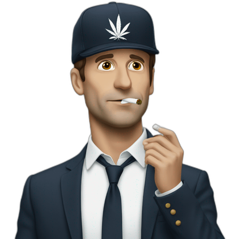 Macron smoke cannabis emoji