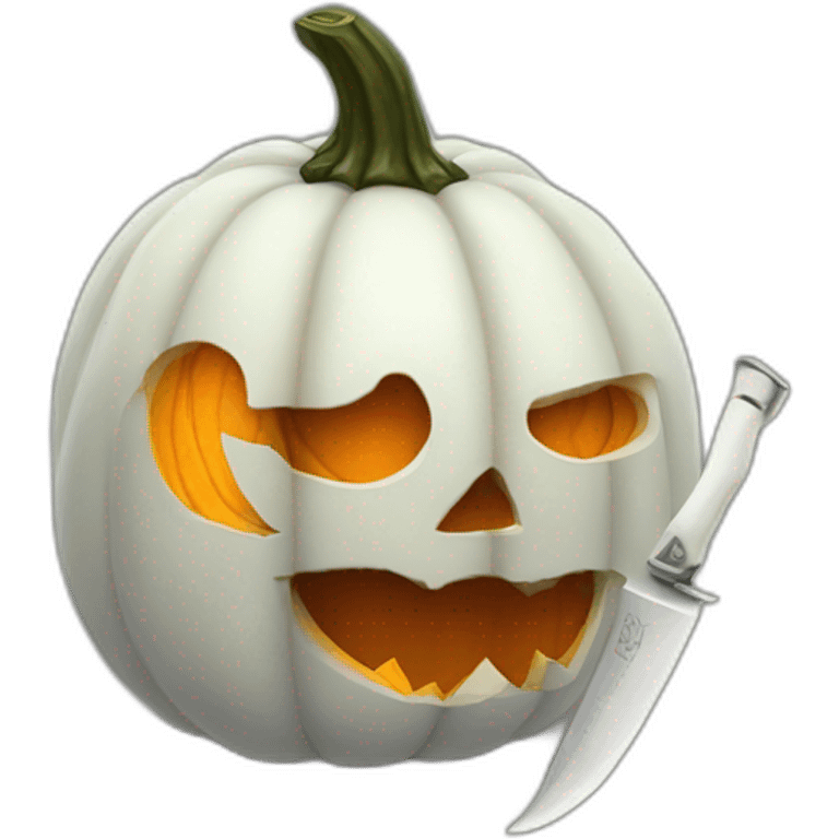 Pumpkin ghost knife emoji