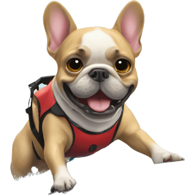 French bulldog water skiing emoji