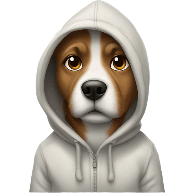 Dog wearing a hoodie emoji