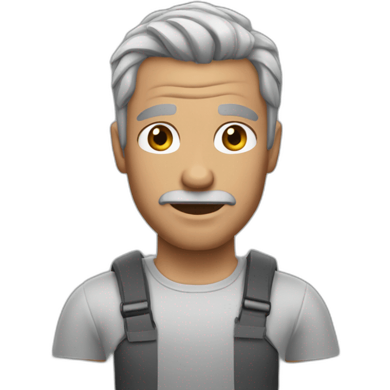 muscular gray hair guy emoji