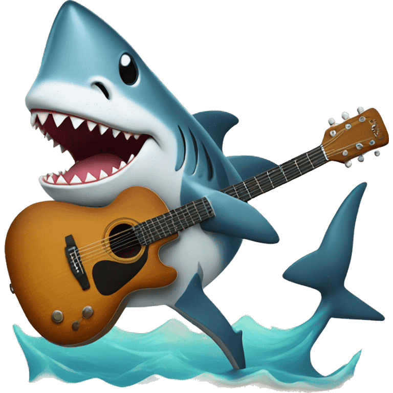 shark with guitar emoji