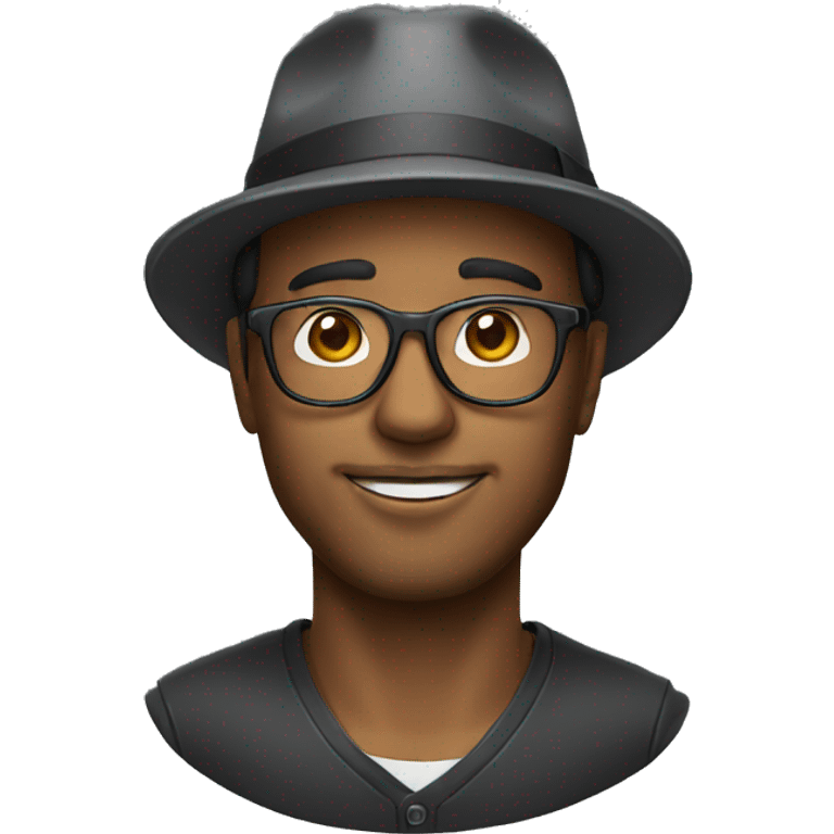 man with glasses and hat emoji