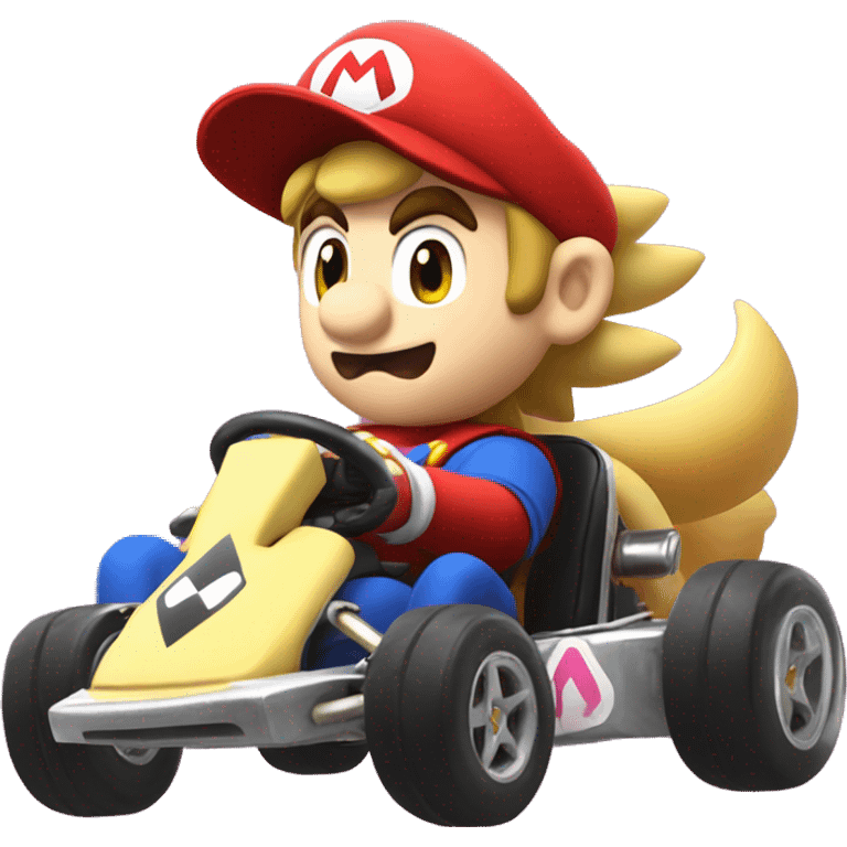 Mario kart, tohru (maidragon), driving a car emoji