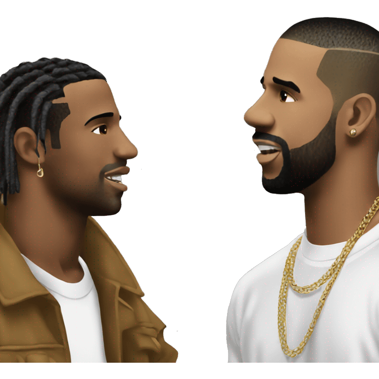 Travis Scott talking to Drake emoji