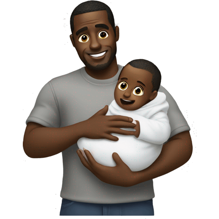 Diddy holding a baby emoji