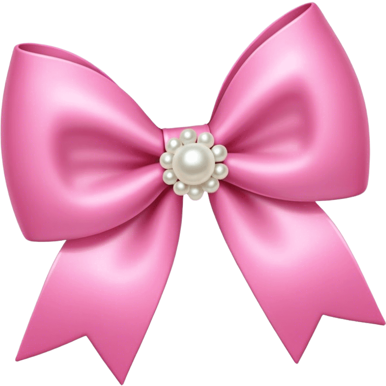 Pink bow with pearls emoji