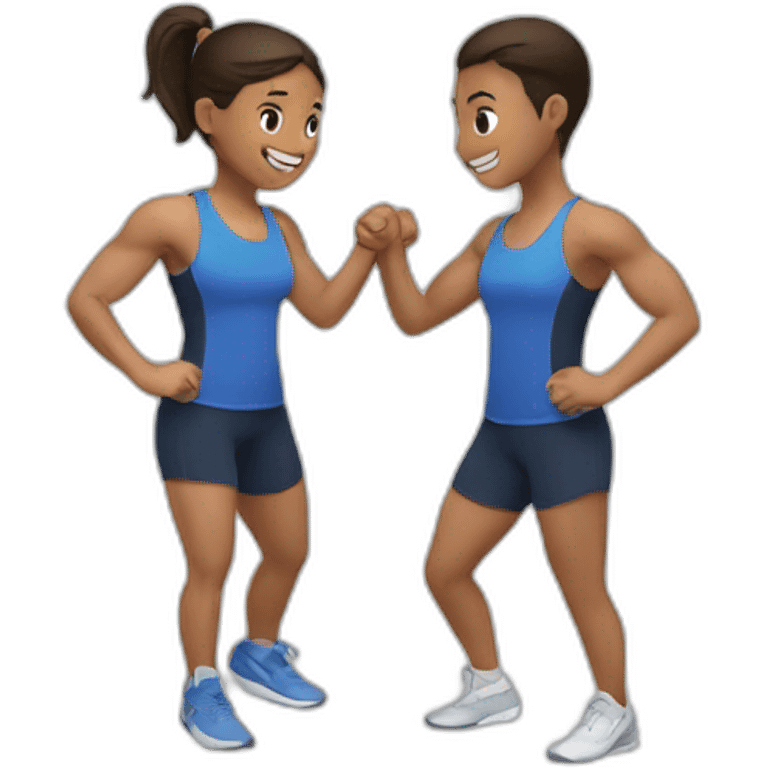 couple training together emoji