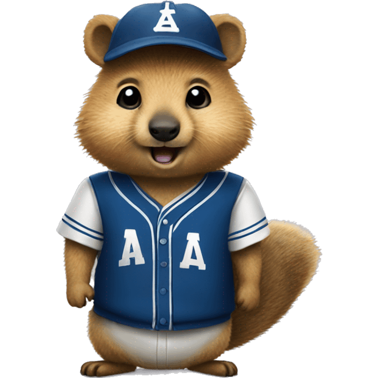 quokka wearing a baseball uniform emoji