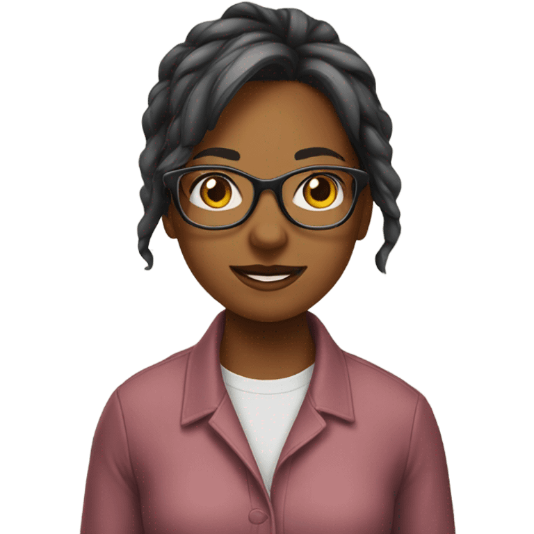 Girl with glasses in kitchen emoji