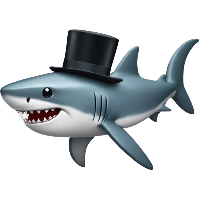 Shark with top hat  emoji