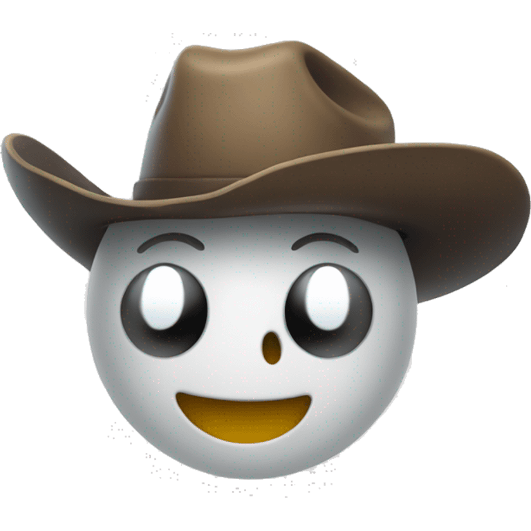 A ghost wearing a cowboy hat emoji