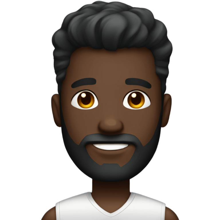 Handsome deep dark skin man with beard and high fade emoji