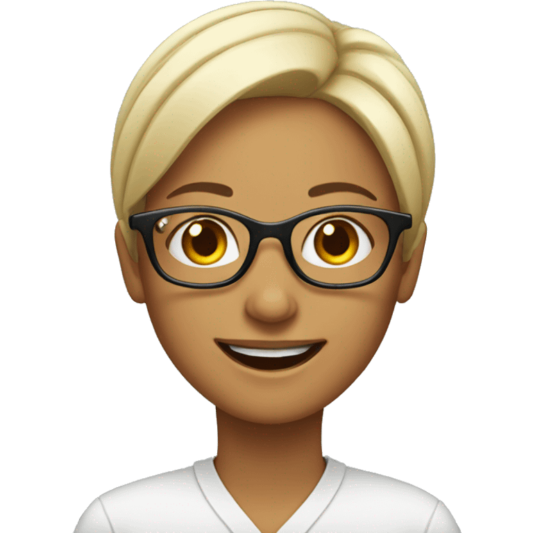 smiling women with glasses emoji