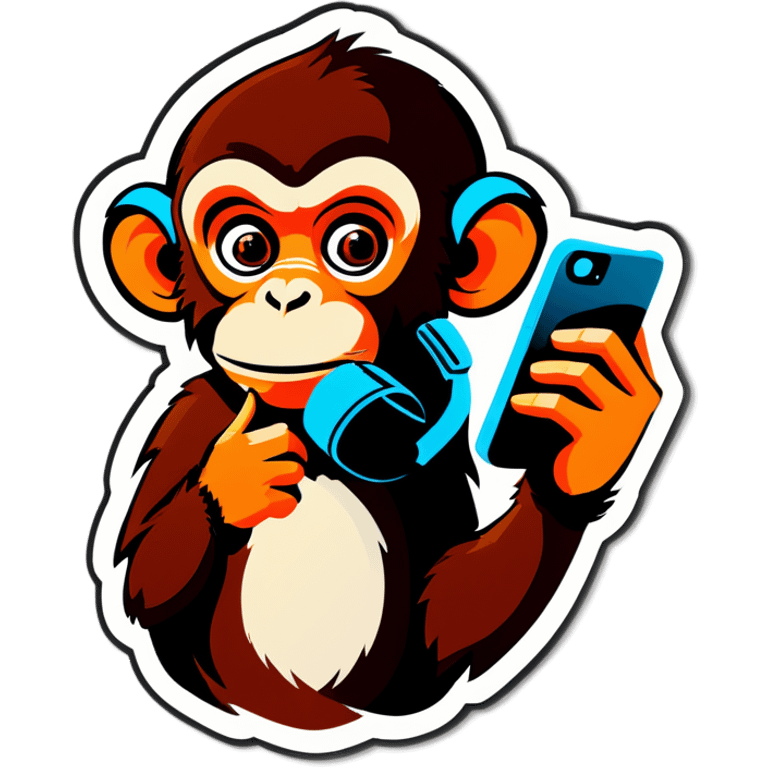 Monkey with phone emoji