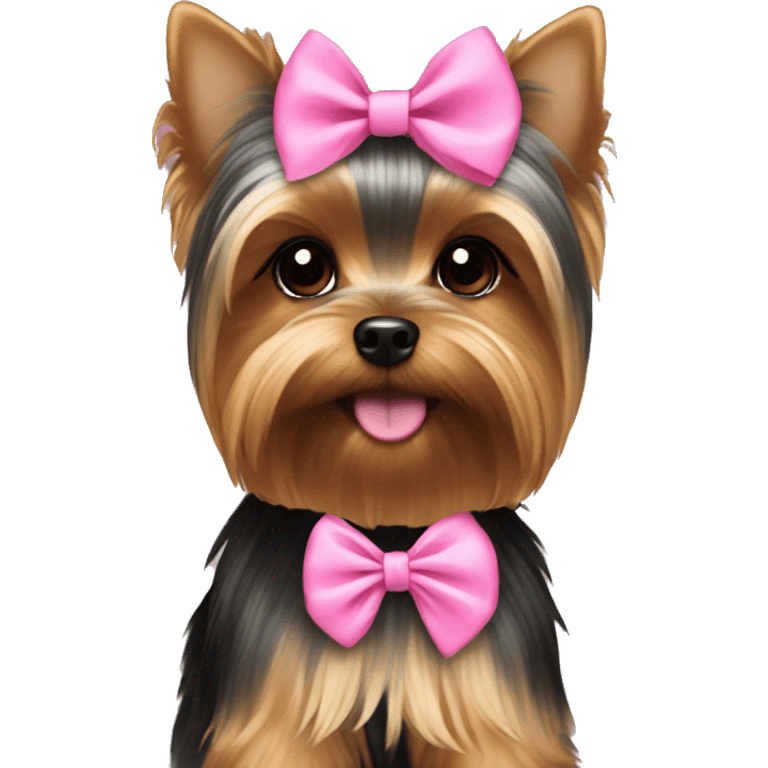 Yorkie in pink bow emoji