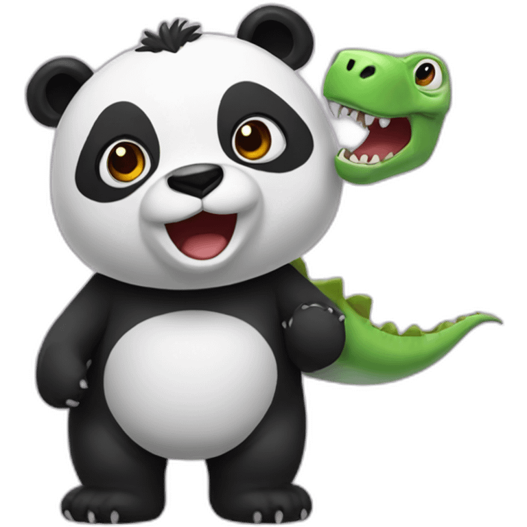 A panda bear mixed with a dinosaur emoji