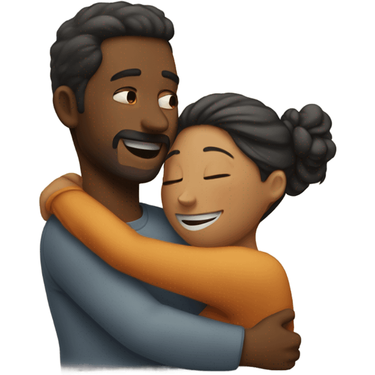 A man is hugging a woman emoji