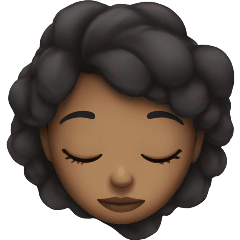 dark Brunette girl sleeping emoji