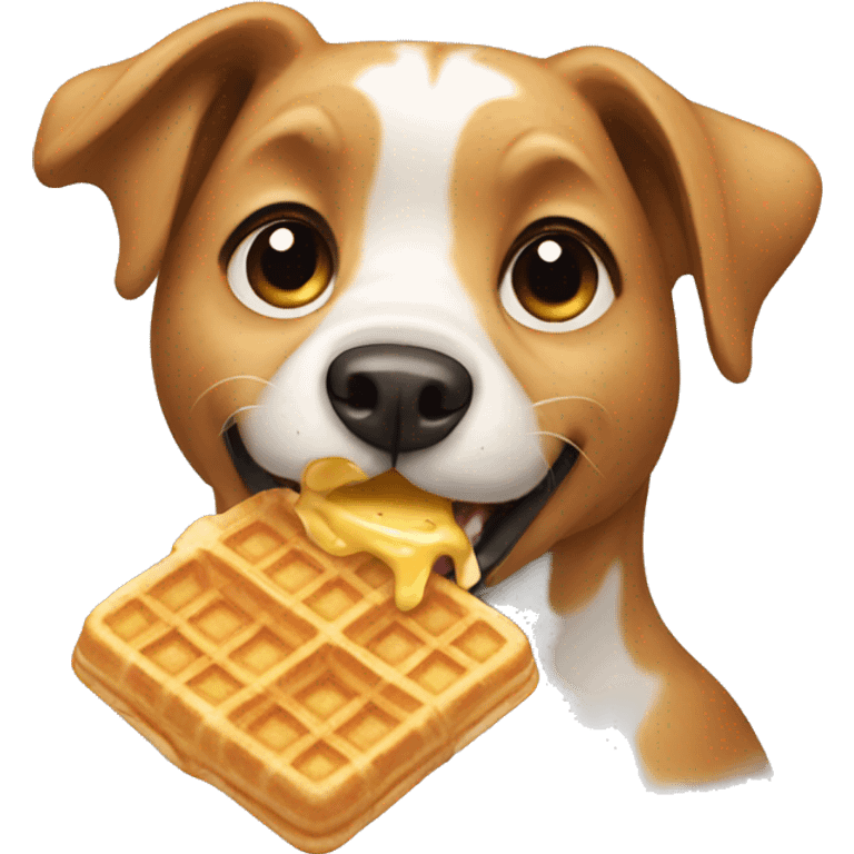 Dog eating waffle  emoji